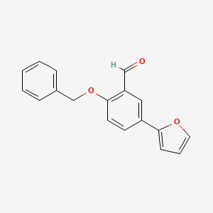 molecular formula C18H14O3 B12841532 2-(Benzyloxy)-5-(2-furyl)benzaldehyde 