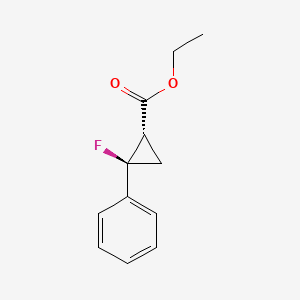 molecular formula C12H13FO2 B12841558 ethyl (1S,2R)-2-fluoro-2-phenylcyclopropane-1-carboxylate 