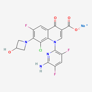 Sodium 1-(6-amino-3,5-difluoropyridin-2-yl)-8-chloro-6-fluoro-7-(3-hydroxyazetidin-1-yl)-4-oxo-1,4-dihydroquinoline-3-carboxylate