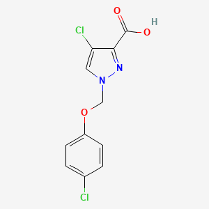 molecular formula C11H8Cl2N2O3 B12841642 4-Chloro-1-((4-chlorophenoxy)methyl)-1H-pyrazole-3-carboxylic acid 