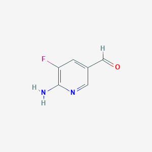 molecular formula C6H5FN2O B12841648 6-Amino-5-fluoronicotinaldehyde 