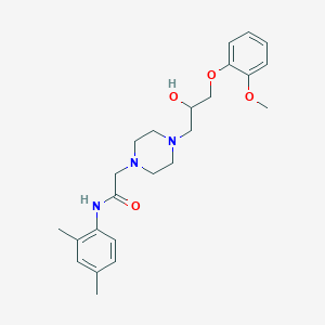 molecular formula C24H33N3O4 B12841694 N-(2,4-dimethylphenyl)-2-[4-[2-hydroxy-3-(2-methoxyphenoxy)propyl]piperazin-1-yl]acetamide CAS No. 701193-65-9