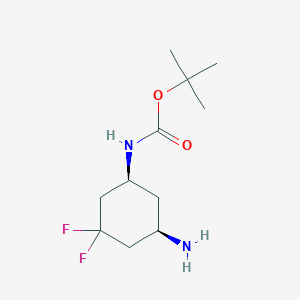 molecular formula C11H20F2N2O2 B12841700 tert-Butyl ((1S,5R)-5-amino-3,3-difluorocyclohexyl)carbamate 