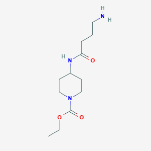 molecular formula C12H23N3O3 B12841709 Ethyl 4-(4-aminobutanamido)piperidine-1-carboxylate 