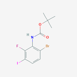 6-Bromo-2-fluoro-3-iodoaniline, N-BOC protected