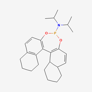 molecular formula C26H36NO2P B12841735 N,N-di(propan-2-yl)-12,14-dioxa-13-phosphapentacyclo[13.8.0.02,11.03,8.018,23]tricosa-1(15),2(11),3(8),9,16-pentaen-13-amine 