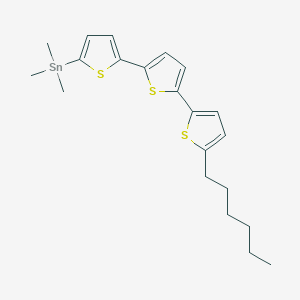 molecular formula C21H28S3Sn B12841738 [5-[5-(5-hexylthiophen-2-yl)thiophen-2-yl]thiophen-2-yl]-trimethylstannane 