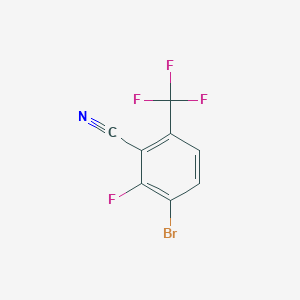 molecular formula C8H2BrF4N B12841780 3-Bromo-2-fluoro-6-(trifluoromethyl)benzonitrile 