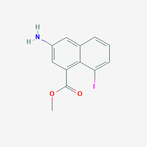 molecular formula C12H10INO2 B12841799 Methyl 3-amino-8-iodo-1-naphthoate 