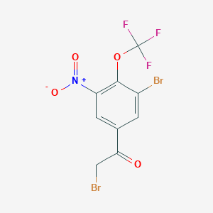 molecular formula C9H4Br2F3NO4 B12841813 3-Bromo-5-nitro-4-(trifluoromethoxy)phenacyl bromide 