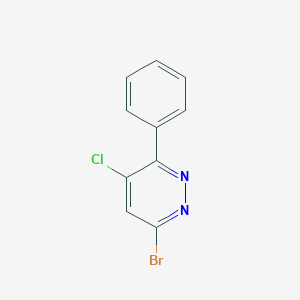 molecular formula C10H6BrClN2 B12841814 6-Bromo-4-chloro-3-phenylpyridazine 