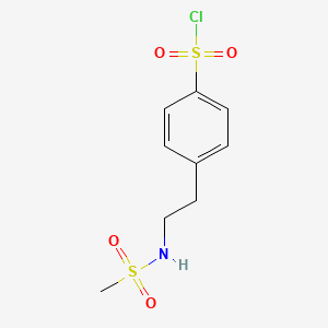 molecular formula C9H12ClNO4S2 B12841863 4-(2-(Methylsulfonamido)ethyl)benzenesulfonyl chloride 