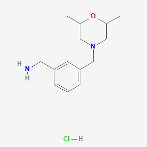 {3-[(2,6-Dimethylmorpholin-4-yl)methyl]phenyl}methanamine hydrochloride