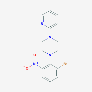 molecular formula C15H15BrN4O2 B12841924 1-(2-Bromo-6-nitrophenyl)-4-(pyridin-2-YL)piperazine 