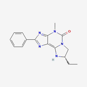 molecular formula C16H17N5O B12841956 (S)-8-Ethyl-4-methyl-2-phenyl-3,4,7,8-tetrahydro-5H-imidazo[2,1-i]purin-5-one 