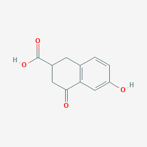 molecular formula C11H10O4 B12841984 6-Hydroxy-4-oxo-1,2,3,4-tetrahydronaphthalene-2-carboxylic acid 