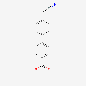 molecular formula C16H13NO2 B12842010 Methyl 4'-(cyanomethyl)[1,1'-biphenyl]-4-carboxylate 