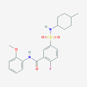 2-Fluoro-N-(2-methoxyphenyl)-5-(N-(4-methylcyclohexyl)sulfamoyl)benzamide