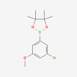 molecular formula C13H18BBrO3 B1284204 2-(3-溴-5-甲氧基苯基)-4,4,5,5-四甲基-1,3,2-二氧杂硼环丁烷 CAS No. 401797-04-4