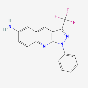 molecular formula C17H11F3N4 B12842070 1-Phenyl-3-(trifluoromethyl)-1H-pyrazolo[3,4-b]quinolin-6-amine 