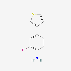 molecular formula C10H8FNS B12842092 2-Fluoro-4-(3-thienyl)aniline 