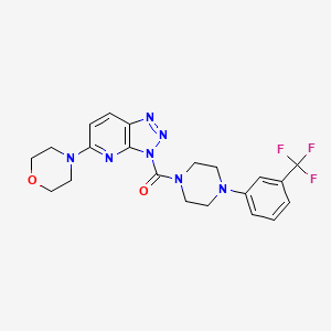 (5-Morpholino-3H-[1,2,3]triazolo[4,5-b]pyridin-3-yl)(4-(3-(trifluoromethyl)phenyl)piperazin-1-yl)methanone