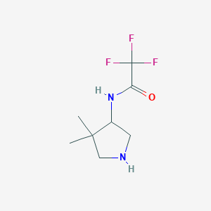 molecular formula C8H13F3N2O B12842159 (+)-N-(4,4-Dimethyl-3-Pyrrolidinyl)-2,2,2-Trifluoro-Acetamide 