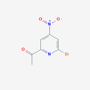 molecular formula C7H5BrN2O3 B12842162 1-(6-Bromo-4-nitropyridin-2-YL)ethanone 