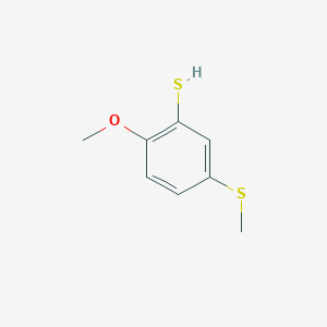 molecular formula C8H10OS2 B12842170 5-Thiomethyl-2-methoxy-benzenethiol 