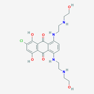 molecular formula C22H27ClN4O6 B12842187 2-Chloro-1,4-dihydroxy-5,8-bis((2-((2-hydroxyethyl)amino)ethyl)amino)anthracene-9,10-dione 