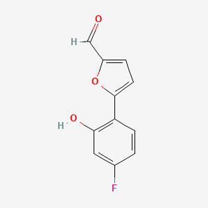 molecular formula C11H7FO3 B12842192 5-(4-Fluoro-2-hydroxyphenyl)furan-2-carbaldehyde 