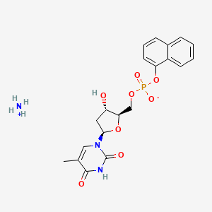 azanium;[(2R,3S,5R)-3-hydroxy-5-(5-methyl-2,4-dioxopyrimidin-1-yl)oxolan-2-yl]methyl naphthalen-1-yl phosphate