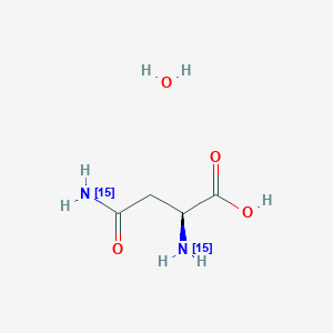 B1284227 (2S)-2,4-Bis(15N)(azanyl)-4-oxobutanoic acid;hydrate CAS No. 287484-32-6