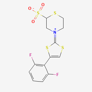 molecular formula C13H11F2NO3S4 B12842280 4-[4-(2,6-Difluorophenyl)-1,3-dithiol-2-ylidene]-1,4-thiazinan-4-ium sulphonate 