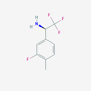 molecular formula C9H9F4N B12842288 (R)-2,2,2-Trifluoro-1-(3-fluoro-4-methylphenyl)ethan-1-amine 