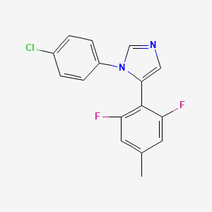 molecular formula C16H11ClF2N2 B12842299 1-(4-chlorophenyl)-5-(2,6-difluoro-4-methylphenyl)-1H-imidazole 