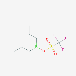 molecular formula C7H14BF3O3S B12842310 Dipropyl(((trifluoromethyl)sulfonyl)oxy)borane 