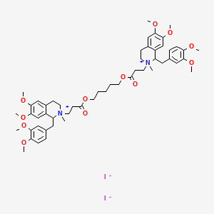 2,2'-(1,5-Pentanediylbis(oxy(3-oxo-3,1-propanediyl)))bis(1-((3,4-dimethoxyphenyl)methyl)-1,2,3,4-tetrahydro-6,7-dimethoxy-2-methylisoquinolinium) diiodide