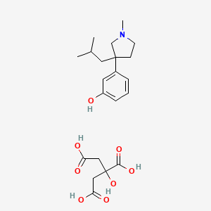 molecular formula C21H31NO8 B12842431 3-(1-Methyl-3-isobutyl-3-pyrrolidinyl)phenol citrate CAS No. 64047-75-2