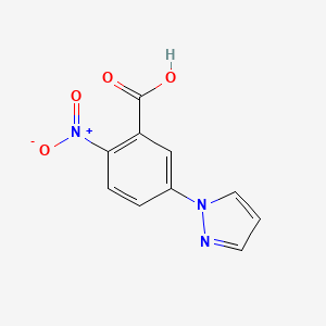 molecular formula C10H7N3O4 B12842436 2-Nitro-5-(1H-pyrazol-1-YL)benzoic acid 