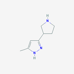 molecular formula C8H13N3 B12842448 3-Methyl-5-(pyrrolidin-3-yl)-1H-pyrazole 