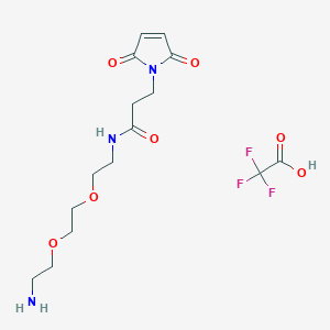 molecular formula C15H22F3N3O7 B12842469 N-(2-(2-(2-Aminoethoxy)ethoxy)ethyl)-3-(2,5-dioxo-2,5-dihydro-1H-pyrrol-1-yl)propanamide 2,2,2-trifluoroacetate 