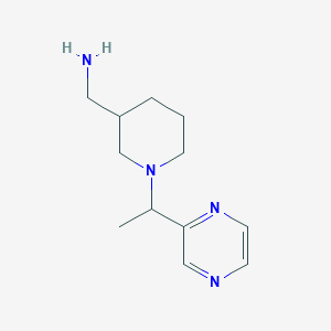 molecular formula C12H20N4 B12842471 (1-(1-(Pyrazin-2-yl)ethyl)piperidin-3-yl)methanamine 