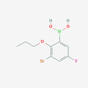 molecular formula C9H11BBrFO3 B1284248 3-溴-5-氟-2-丙氧基苯硼酸 CAS No. 868272-84-8