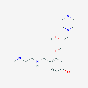 molecular formula C20H36N4O3 B12842491 1-[2-({[2-(Dimethylamino)ethyl]amino}methyl)-5-methoxyphenoxy]-3-(4-methylpiperazin-1-yl)propan-2-ol 