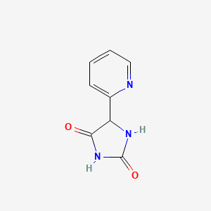 molecular formula C8H7N3O2 B12842533 5-(Pyridin-2-yl)imidazolidine-2,4-dione 