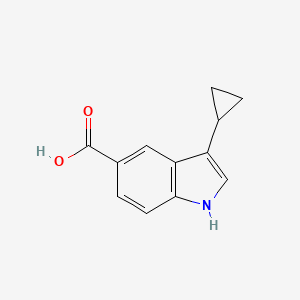 molecular formula C12H11NO2 B12842544 3-Cyclopropyl-1H-indole-5-carboxylic acid 