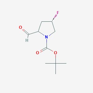 molecular formula C10H16FNO3 B12842568 tert-Butyl (4S)-4-fluoro-2-formylpyrrolidine-1-carboxylate 