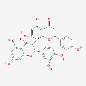 2-(3,4-Dihydroxyphenyl)-5,5',7,7'-tetrahydroxy-2'-(4-hydroxyphenyl)-[3,8'-bichroman]-4,4'-dione