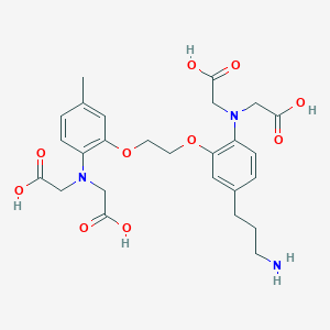 molecular formula C26H33N3O10 B12842626 2,2'-((4-(3-Aminopropyl)-2-(2-(2-(bis(carboxymethyl)amino)-5-methylphenoxy)ethoxy)phenyl)azanediyl)diacetic acid 